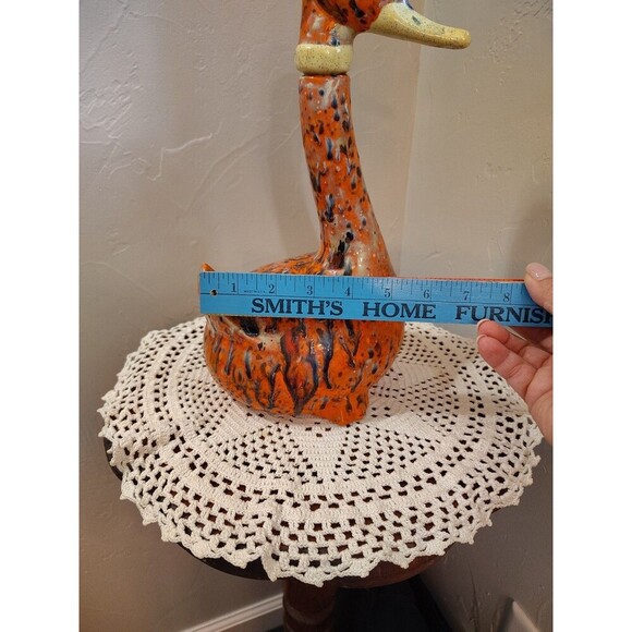 Handmade Speckled Duck Decanter Orange With Multicolor Spots Duck Collector - Picture 11 of 12